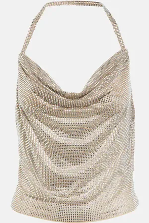 GIUSEPPE DI MORABITO Crystal-embellished halterneck top