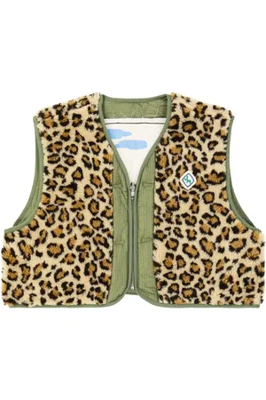 Jelly Mallow Reversible quilted leopard-print vest