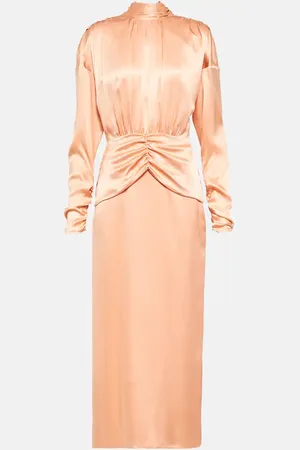 Alessandra Rich Tie-neck silk satin midi dress