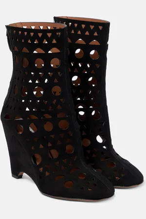Alaïa AlaÃ¯a Vienne suede wedge ankle boots