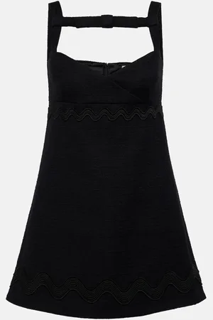 Patou Bow-detail cotton-blend tweed minidress