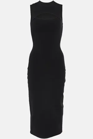 Victoria Beckham Slash Front crÃªpe midi dress