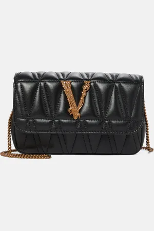 VERSACE Virtus Small leather shoulder bag