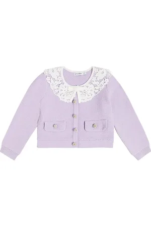 Self-Portrait Lace-trimmed embellished cardigan