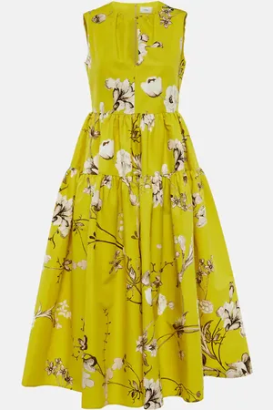 Erdem Eleonore floral cotton faille midi dress