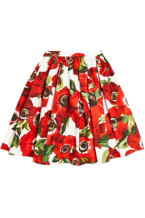 Dolce & Gabbana Floral printed cotton poplin skirt
