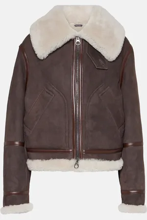 Loro Piana Shearling-trimmed suede jacket