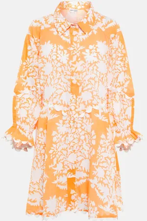 Juliet Dunn Floral embroidered cotton minidress