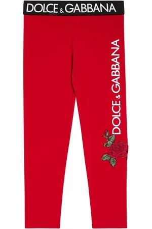 Dolce & Gabbana Floral-appliquÃ© logo leggings