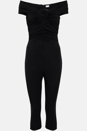MAGDA BUTRYM Floral-appliquÃ© jersey jumpsuit
