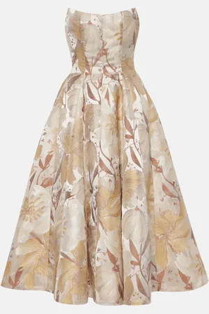 Markarian Floral metallic gown