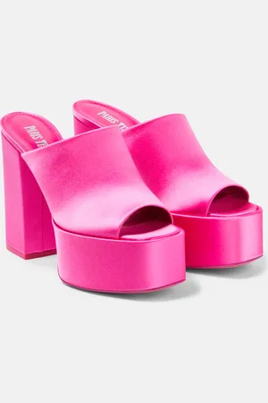PARIS TEXAS Sasha satin platform mules