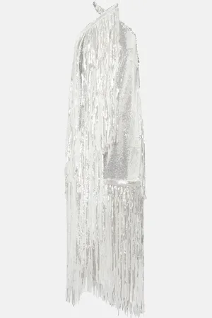 ROTATE Sequined halterneck minidress