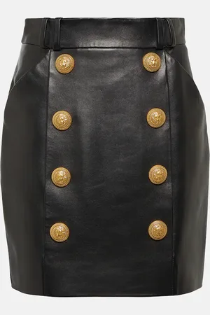Balmain Leather miniskirt