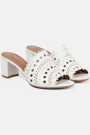 Alaïa AlaÃ¯a Laser-cut leather mules