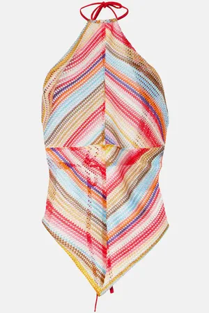 Missoni Striped halterneck knit top