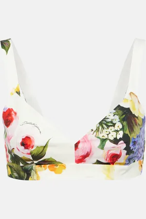 Dolce & Gabbana Floral cotton poplin bra top