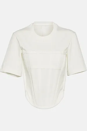 DION LEE Corset cotton jersey T-shirt