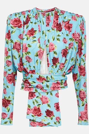 MAGDA BUTRYM Floral cutout silk-blend top
