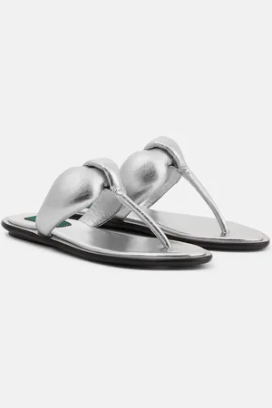 Puccini Metallic leather thong sandals