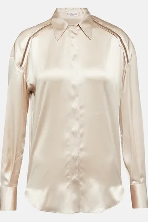 Brunello Cucinelli Embellished silk shirt