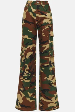 Alessandra Rich Camouflage cotton cargo pants