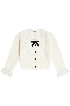 Self-Portrait Ribbed-knit cotton cardigan