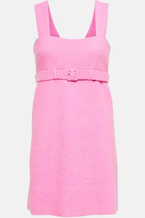 Patou Belted cotton-blend tweed minidress