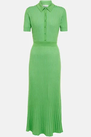 GABRIELA HEARST Ribbed-knit cashmere-blend shirt dress