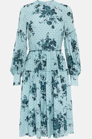 Erdem Floral tiered crÃªpe minidress