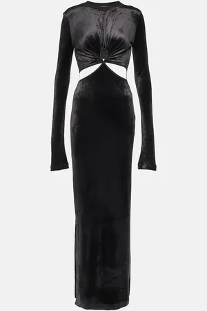 Nensi Dojaka Cutout velvet maxi dress