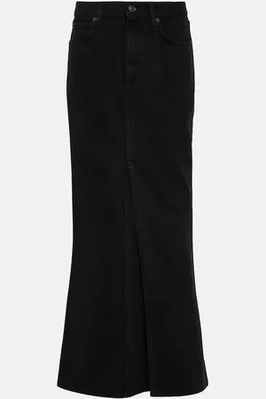 Balenciaga Mid-rise denim maxi skirt