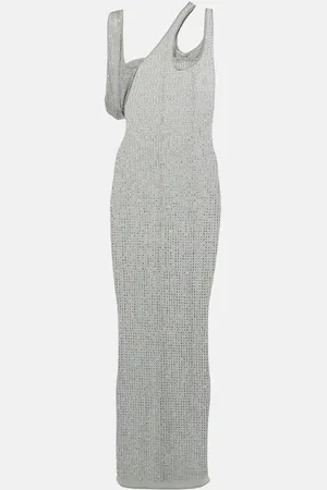 The Attico Embellished jersey midi dress