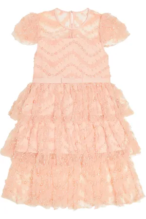 Self-Portrait Sequined tiered dress
