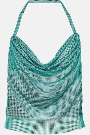 GIUSEPPE DI MORABITO Crystal-embellished halterneck top