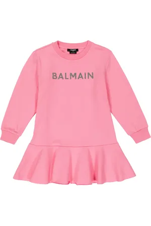Balmain Drop waist cotton sweatshirt dress