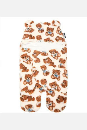 Moschino Baby printed cotton faux fur sleeping bag