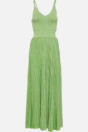 Proenza Schouler Pleated metallic knit maxi dress