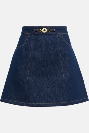 Patou High-rise denim miniskirt