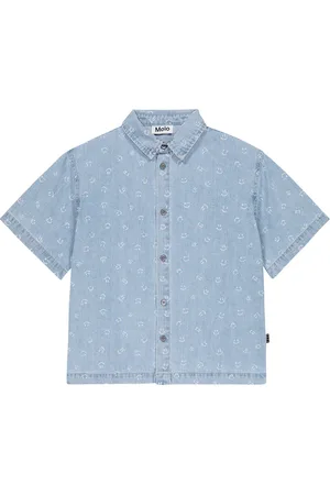 Molo Printed denim bowling shirt