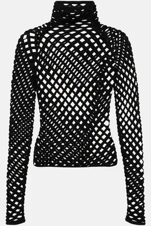 Alaïa AlaÃ¯a Open-knit turtleneck top