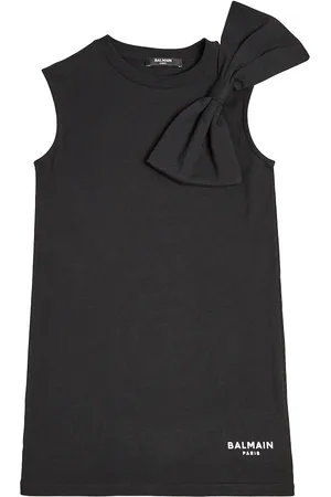 Balmain Bow-detail cotton jersey dress