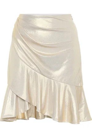 Balmain Ruffle-trimmed lamÃ© miniskirt