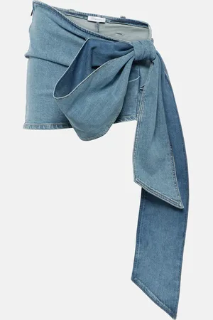 BLUMARINE Bow-detail denim miniskirt