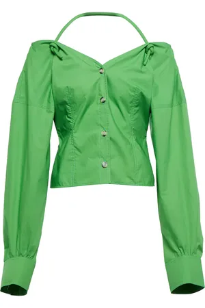Nanushka Tami cotton poplin halterneck top