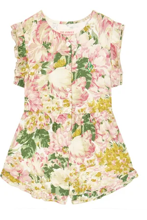 The Animals Observatory Squirrel floral cotton playsuit