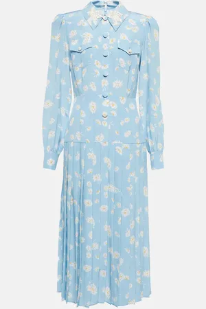 Alessandra Rich Floral silk shirt dress