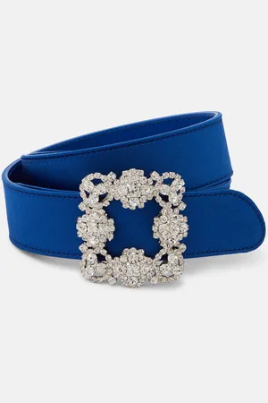 Manolo Blahnik Hangisi crystal-embellished satin belt