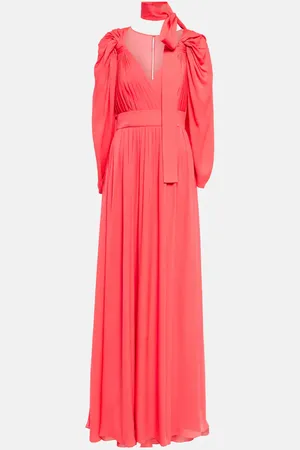 Elie saab Pleated silk chiffon gown