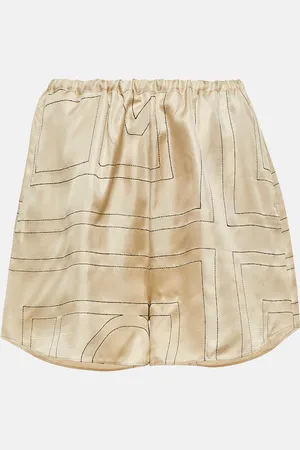 Totême Logo silk shorts